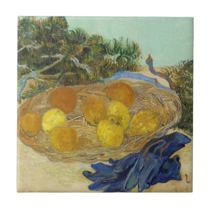 Van Gogh Stilleven van Sinaasappels Citroenen Blau Tegeltje