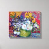 Van Gogh - stilstaand leven met Rozen en zonnebloe Canvas Afdruk (Voorkant)