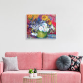 Van Gogh - stilstaand leven met Rozen en zonnebloe Canvas Afdruk (Insitu (Woonkamer))