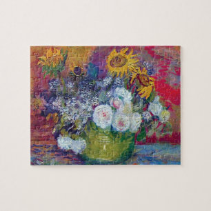 Van Gogh - stilstaand leven met Rozen en zonnebloe Legpuzzel