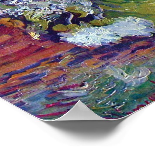 Van Gogh - stilstaand leven met Rozen en zonnebloe Poster (Hoek)