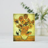 Van Gogh - stilstaande levensfase met 14 zonnebloe Briefkaart (Staand voorkant)