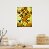 Van Gogh - stilstaande levensfase met 14 zonnebloe Poster (Keuken)