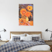 Van Gogh - stilstaande levensfase met vijf zonnebl Canvas Afdruk (Insitu (Slaapkamer))