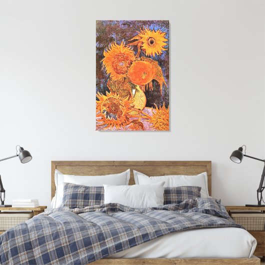 Van Gogh - stilstaande levensfase met vijf zonnebl Canvas Afdruk (Insitu (Slaapkamer))