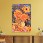 Van Gogh - stilstaande levensfase met vijf zonnebl Canvas Afdruk (Insitu (Woonkamer))