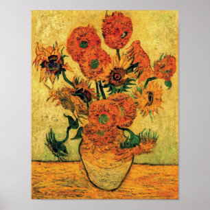 Van Gogh - stilstaande levensfase met vijftien zon Poster