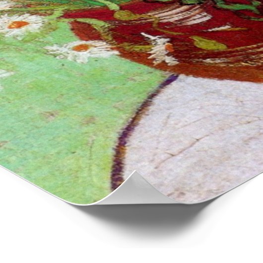 Van Gogh - Stilstaande rode papavers en Daisies Poster (Hoek)