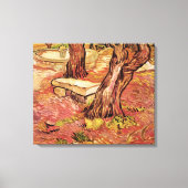 Van Gogh Stone Bench in Garden, St Paul Hospital Canvas Afdruk (Voorkant)