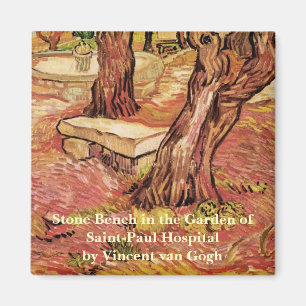 Van Gogh Stone Bench in Garden, St Paul Hospital Magneet