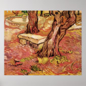 Van Gogh Stone Bench in Garden, St Paul Hospital Poster (Voorkant)