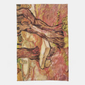 Van Gogh Stone Bench in Garden, St Paul Hospital Theedoek (Verticaal)