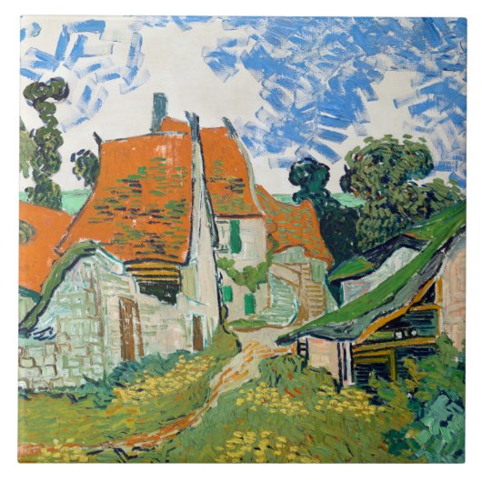 Van Gogh - Straat in Auvers-sur-Oise Keramische Te Tegeltje (Voorkant)