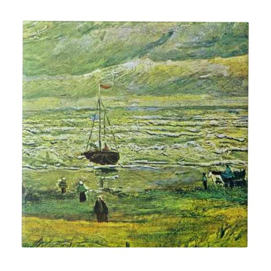 Van Gogh - Stranden van Scheveningen, Tegeltje (Voorkant)