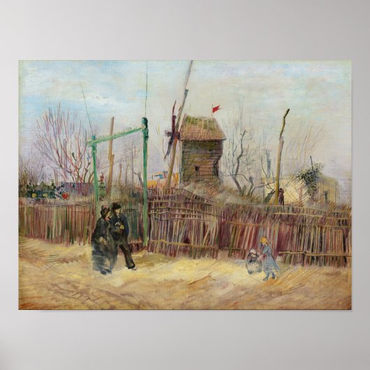 Van Gogh Street Scene in Montmartre  Poster (Voorkant)