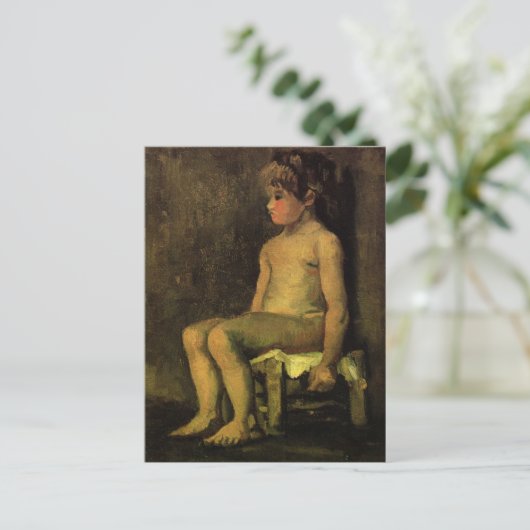 Van Gogh; Studie van een klein meisje, Zaaigoed, p Briefkaart (Staand voorkant)