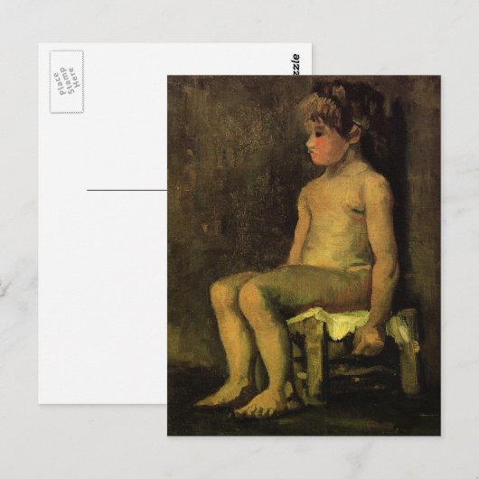 Van Gogh; Studie van een klein meisje, Zaaigoed, p Briefkaart (Voorkant / Achterkant)