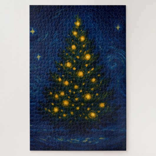 Van Gogh-style Christmas Tree Jigsaw Puzzle Legpuzzel (Verticaal)