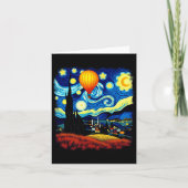 Van Gogh Style Hot Air Balloon Starry Night Long S Kaart (Voorkant)