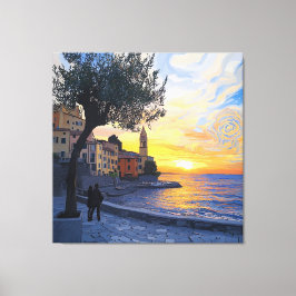 Van Gogh Style Ligurian Sunset – Stretch Canvas