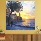 Van Gogh Style Ligurian Sunset – Stretch Canvas (Insitu (Woonkamer))