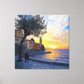 Van Gogh Style Ligurian Sunset – Stretch Canvas Afdruk (Voorkant)