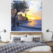 Van Gogh Style Ligurian Sunset – Stretch Canvas Afdruk (Insitu (Slaapkamer))