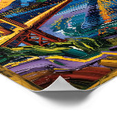 Van Gogh Style San Francisco Golden Gate Bridge Poster (Hoek)