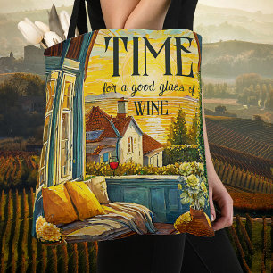 Van Gogh Style Sunset Wijnliefhebber Tote Bag
