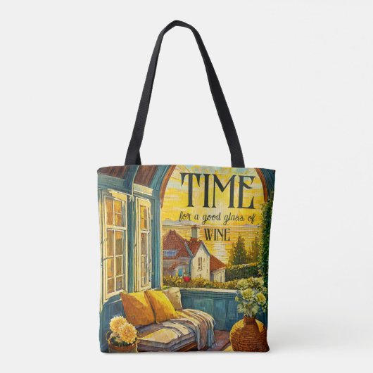 Van Gogh Style Sunset Wijnliefhebber Tote Bag (Achterkant)