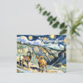 Van Gogh Style Yellowstone Bighorn Schaap Custom Briefkaart (Staand voorkant)