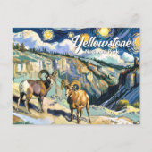 Van Gogh Style Yellowstone Bighorn Schaap Custom Briefkaart (Voorkant)