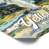 Van Gogh Style Yellowstone Old Faithful Vintage Poster (Hoek)