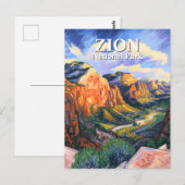Van Gogh Style Zion National Park Angels Landing Briefkaart (Voorkant / Achterkant)