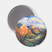 Van Gogh Style Zion National Park Angels Landing Magneet (Voorkant / Achterkant)