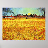 Van Gogh - Summer Evening, Wheatfield/Setting Sun Poster (Voorkant)