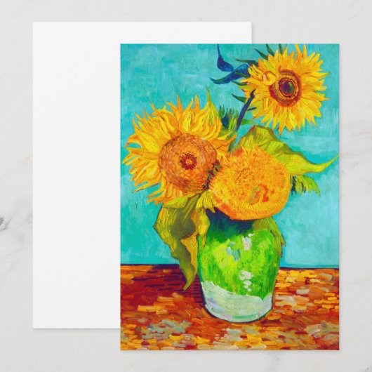 Van Gogh Sunflower Aankondiging (Voorkant / Achterkant)
