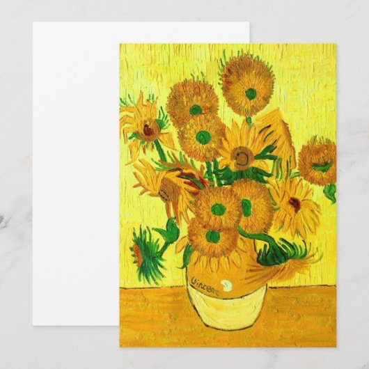Van Gogh Sunflower Aankondiging (Voorkant / Achterkant)