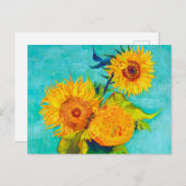 Van Gogh Sunflower Aankondigingskaart (Voorkant / Achterkant)