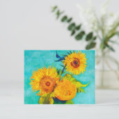 Van Gogh Sunflower Aankondigingskaart (Staand voorkant)