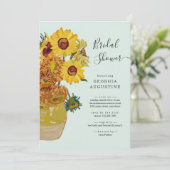 Van Gogh Sunflower Bridal Shower Kaart (Staand voorkant)