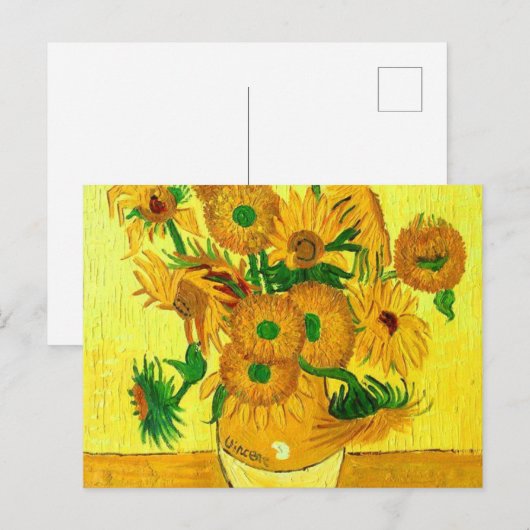 Van Gogh Sunflower Briefkaart (Voorkant / Achterkant)