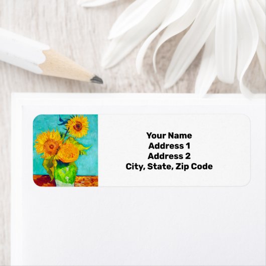 Van Gogh Sunflower Etiket (Insitu)