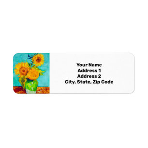 Van Gogh Sunflower Etiket