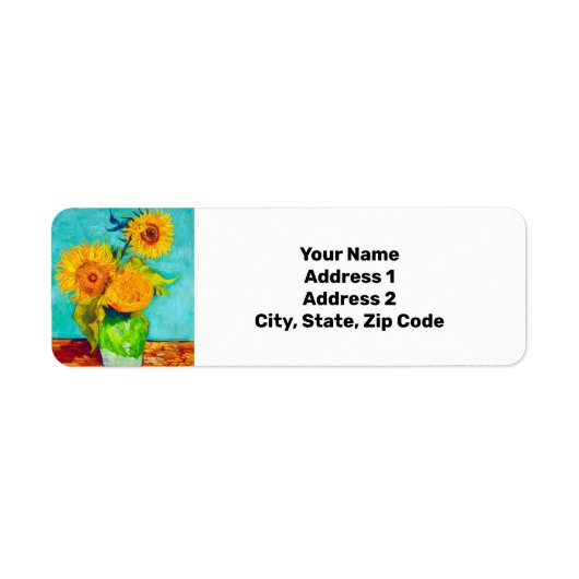 Van Gogh Sunflower Etiket (Voorkant)