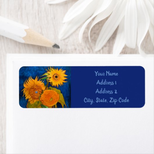 Van Gogh Sunflower Etiket (Insitu)