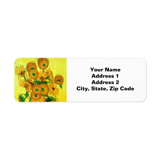 Van Gogh Sunflower Etiket (Voorkant)
