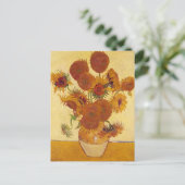 Van Gogh Sunflower (F454)  fijne kunst Briefkaart (Staand voorkant)
