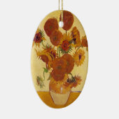 Van Gogh Sunflower (F454)  fijne kunst Keramisch Ornament (Rechts)