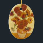 Van Gogh Sunflower (F454)  fijne kunst Keramisch Ornament<br><div class="desc">Kunstmatige posters,  prints en andere artikelen van Vincent van Gogh. Zonnebloemen.</div>